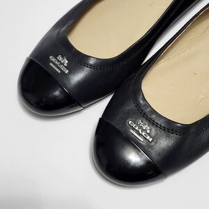 Coach Chelsea Black Leather Flat Shoes size 9